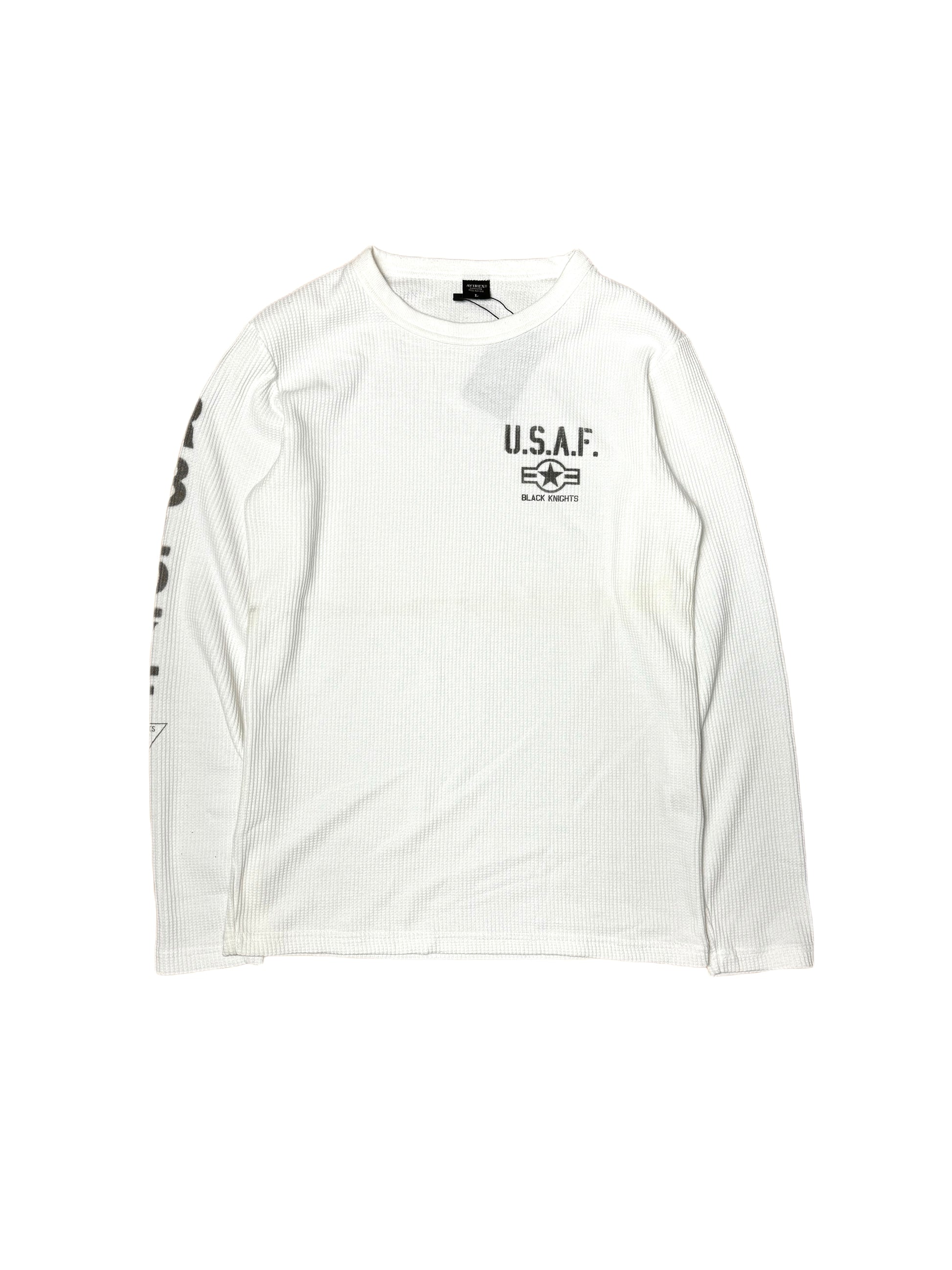 Avirex White Waffle USAF Long Sleeve