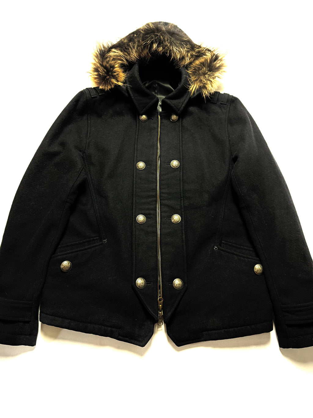 PPFM Napoleon Wool Jacket Fur Hood