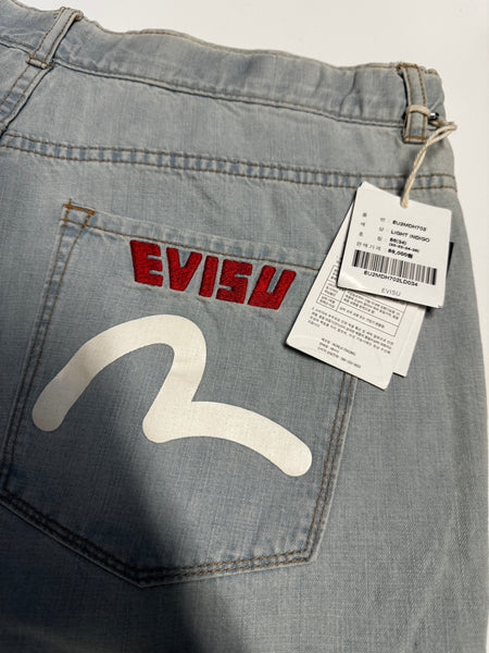 Evisu Light Washed Denim Short