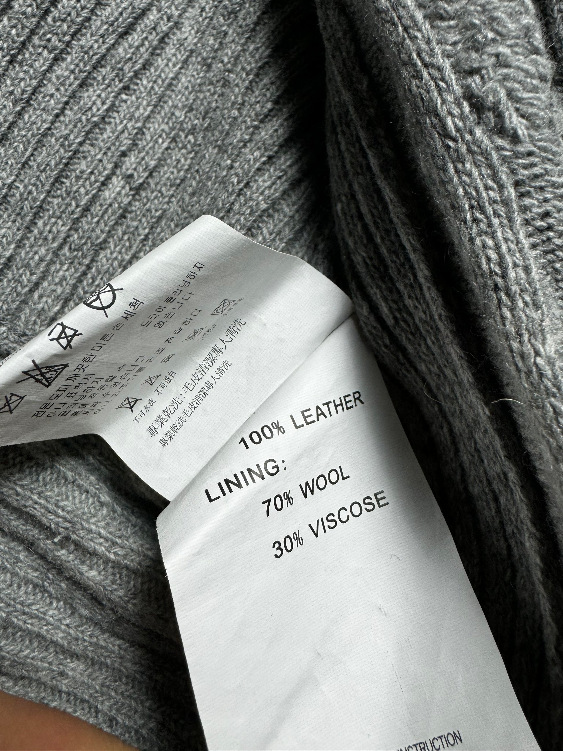 Cholé Double Layered Knit Leather Cardigan