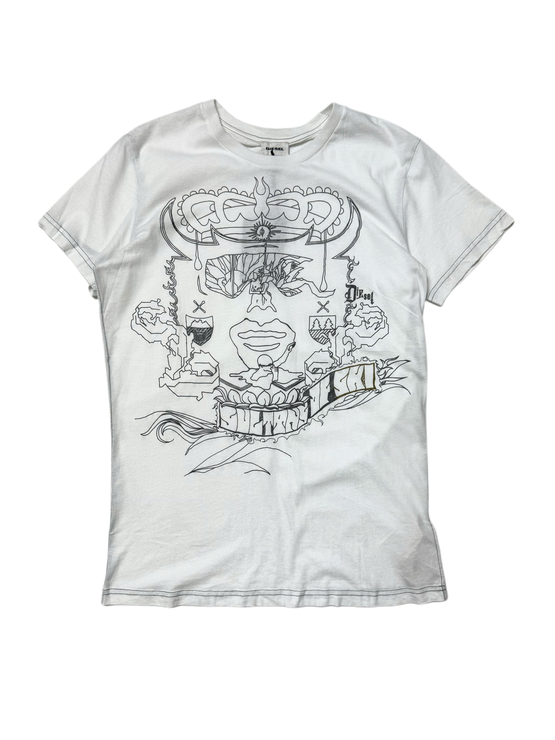 Diesel White Crown Tee