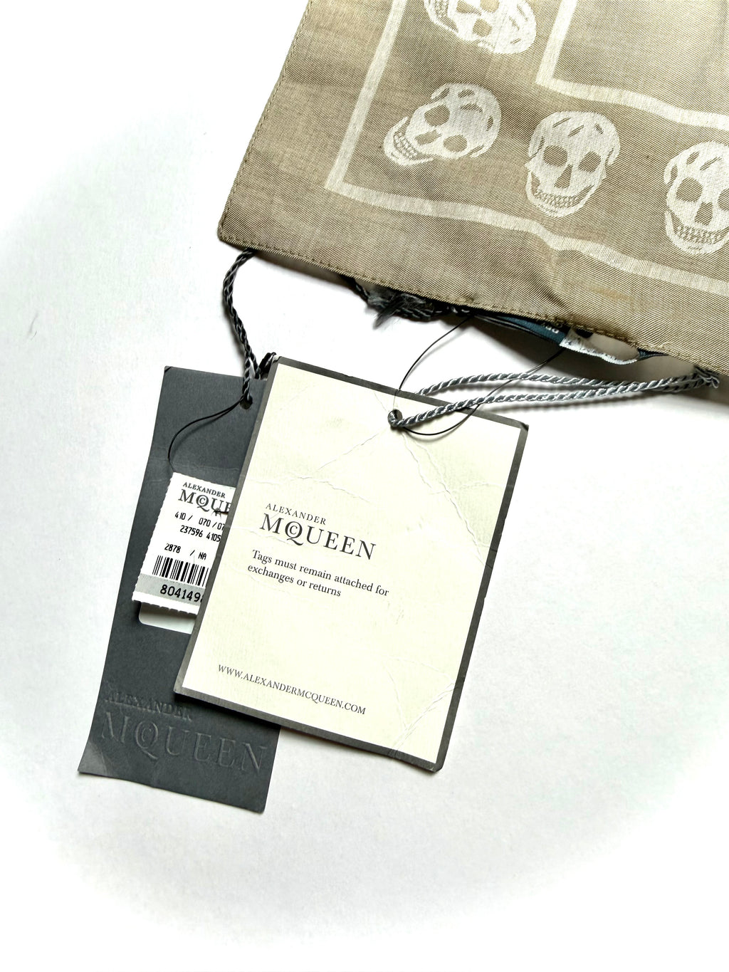 Alexander McQueen Beige Skull  Scarf