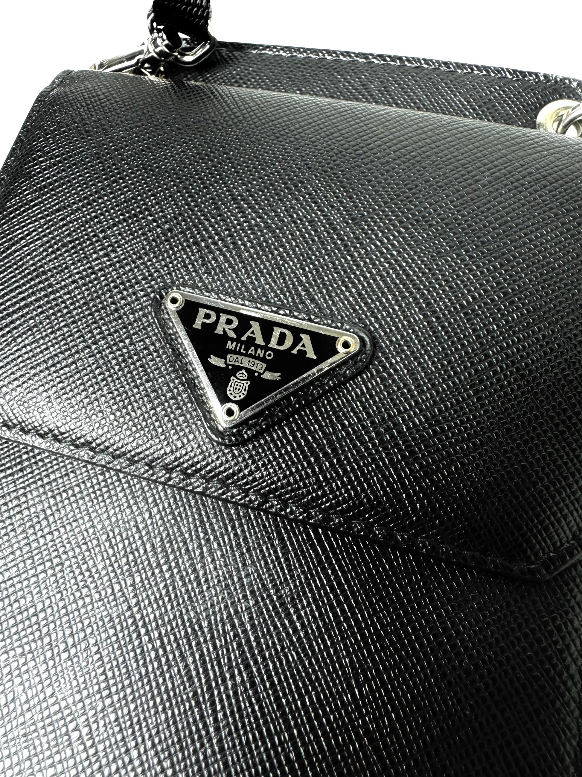 Prada Saffiano and Re-Nylon Leather Side Bag