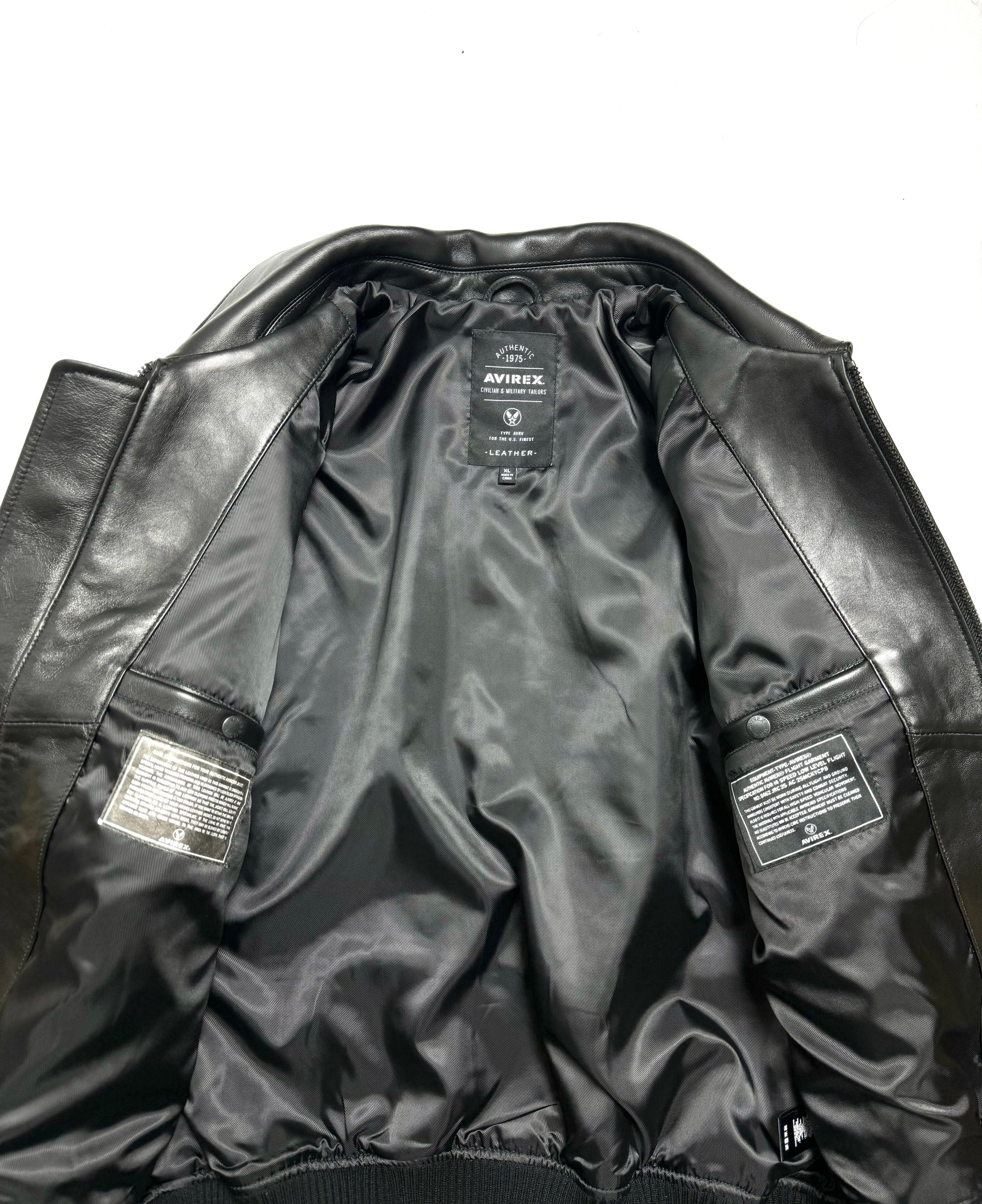 Avirex Varisty Black Leather Jacket