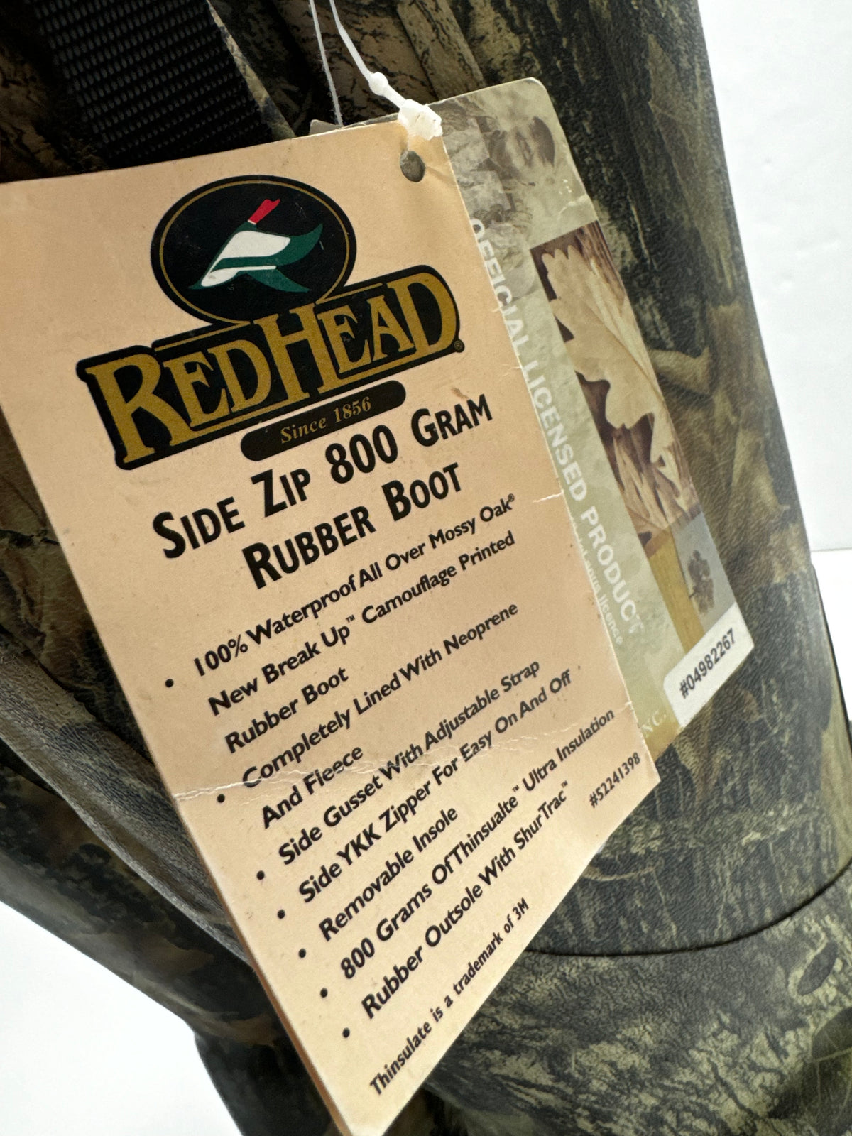 Red Head 800 Side Zip Camo Waterproof Rubber Boot