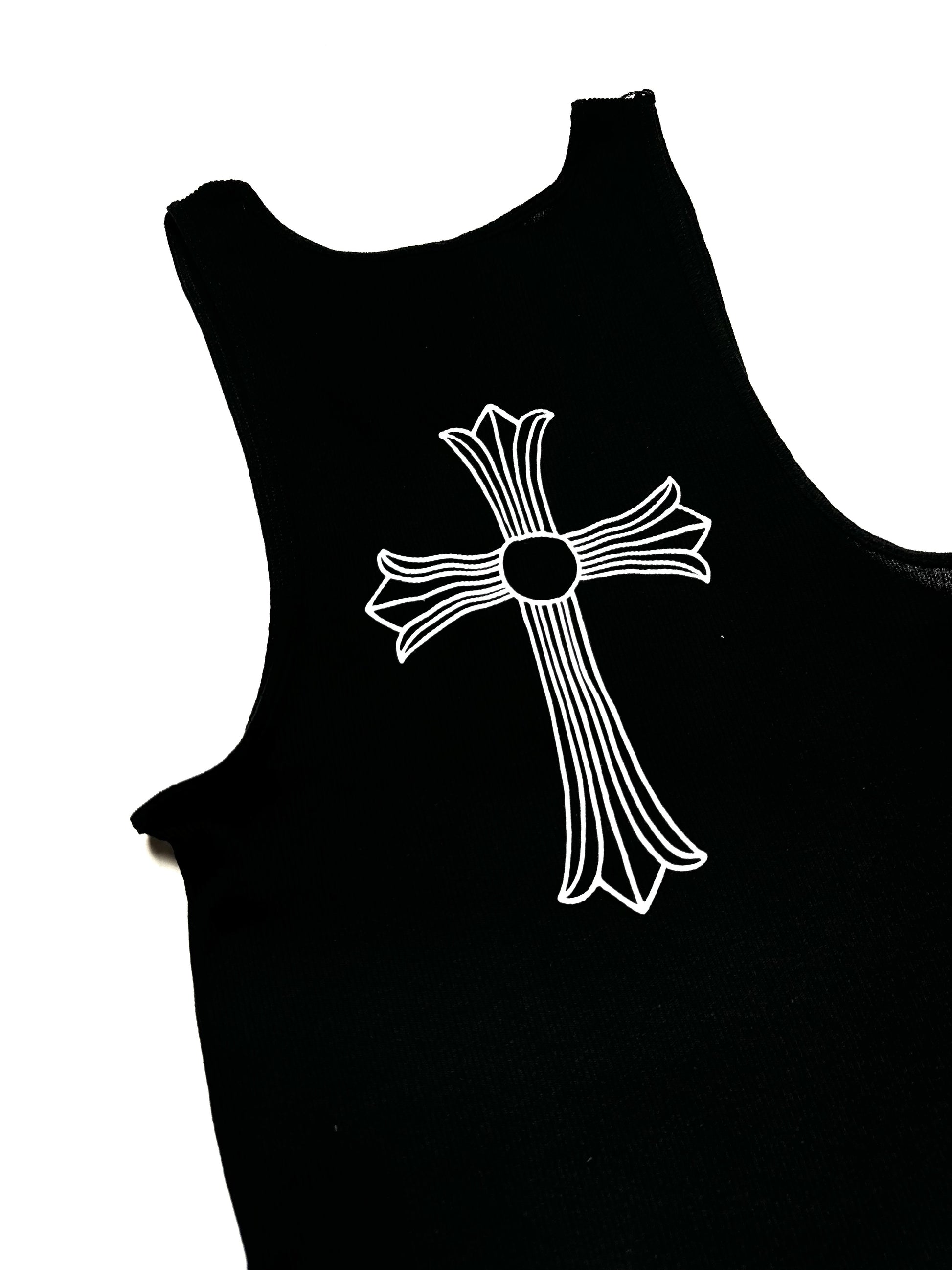 Chromehearts Cross Black Tantop