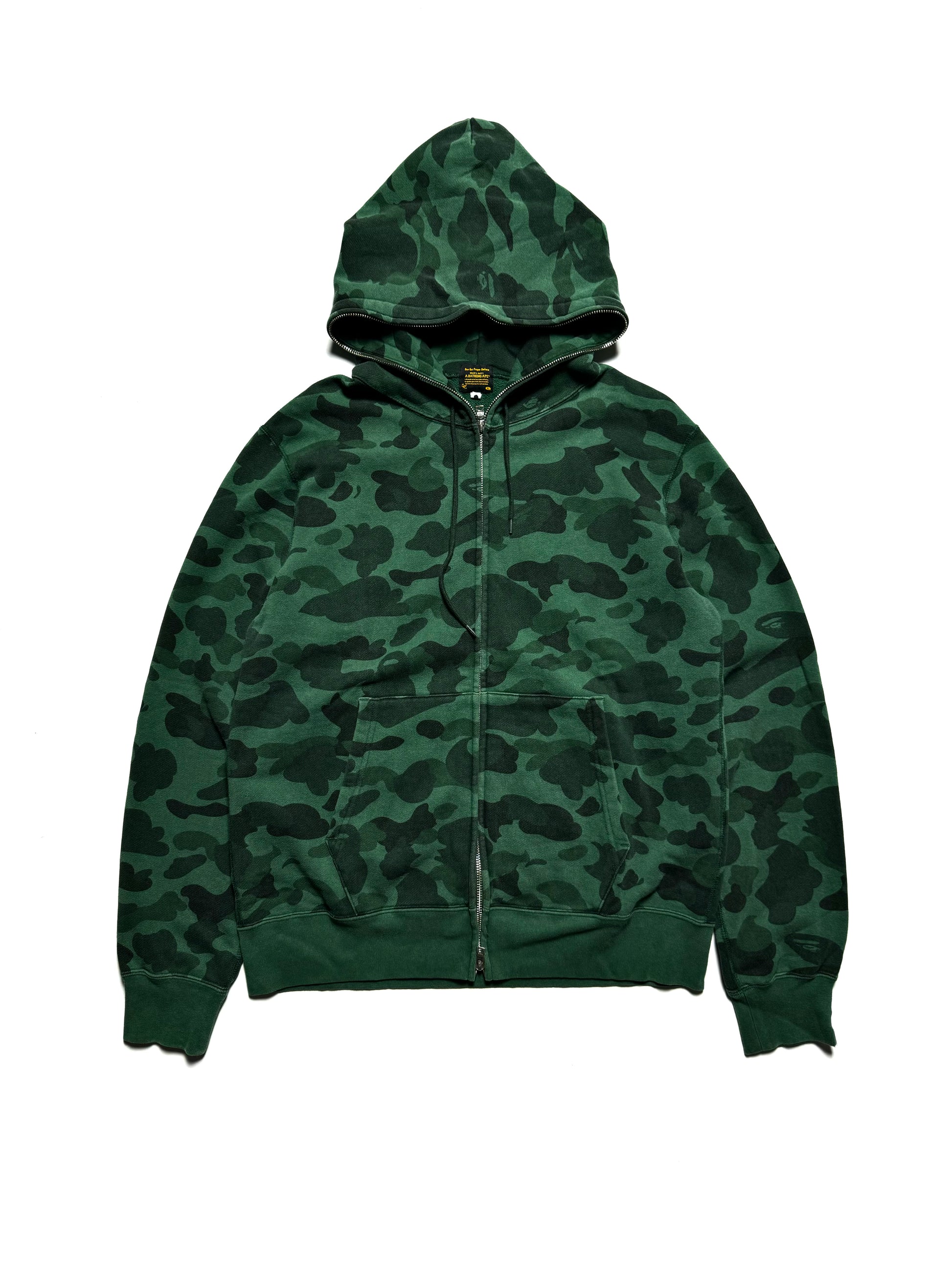 BAPE OG Green Camo Full Zip Hoodie 2010s (Shibuya Camo)