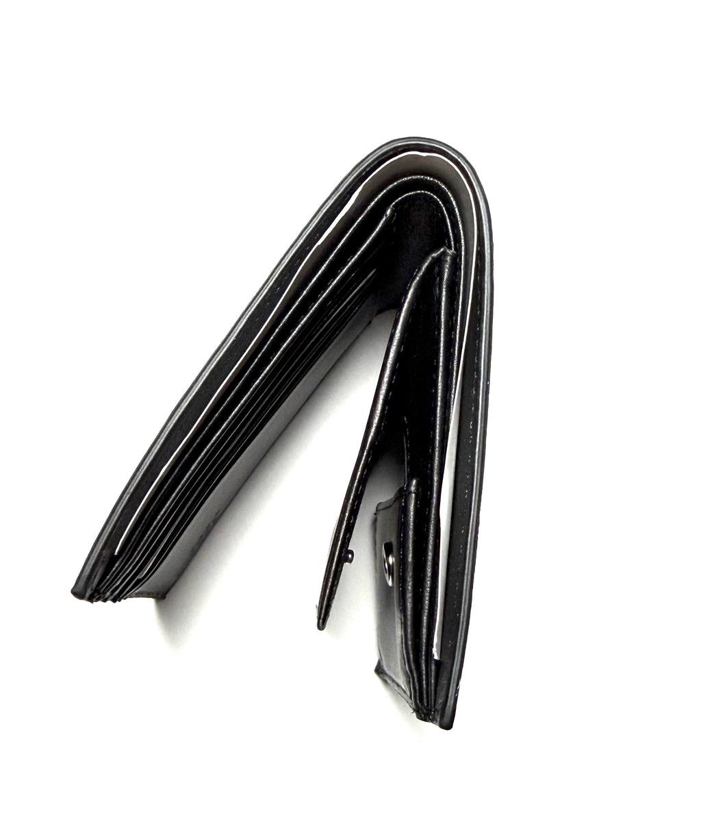 Diesel Bi Fold Coin Pocket Black Leather Wallet