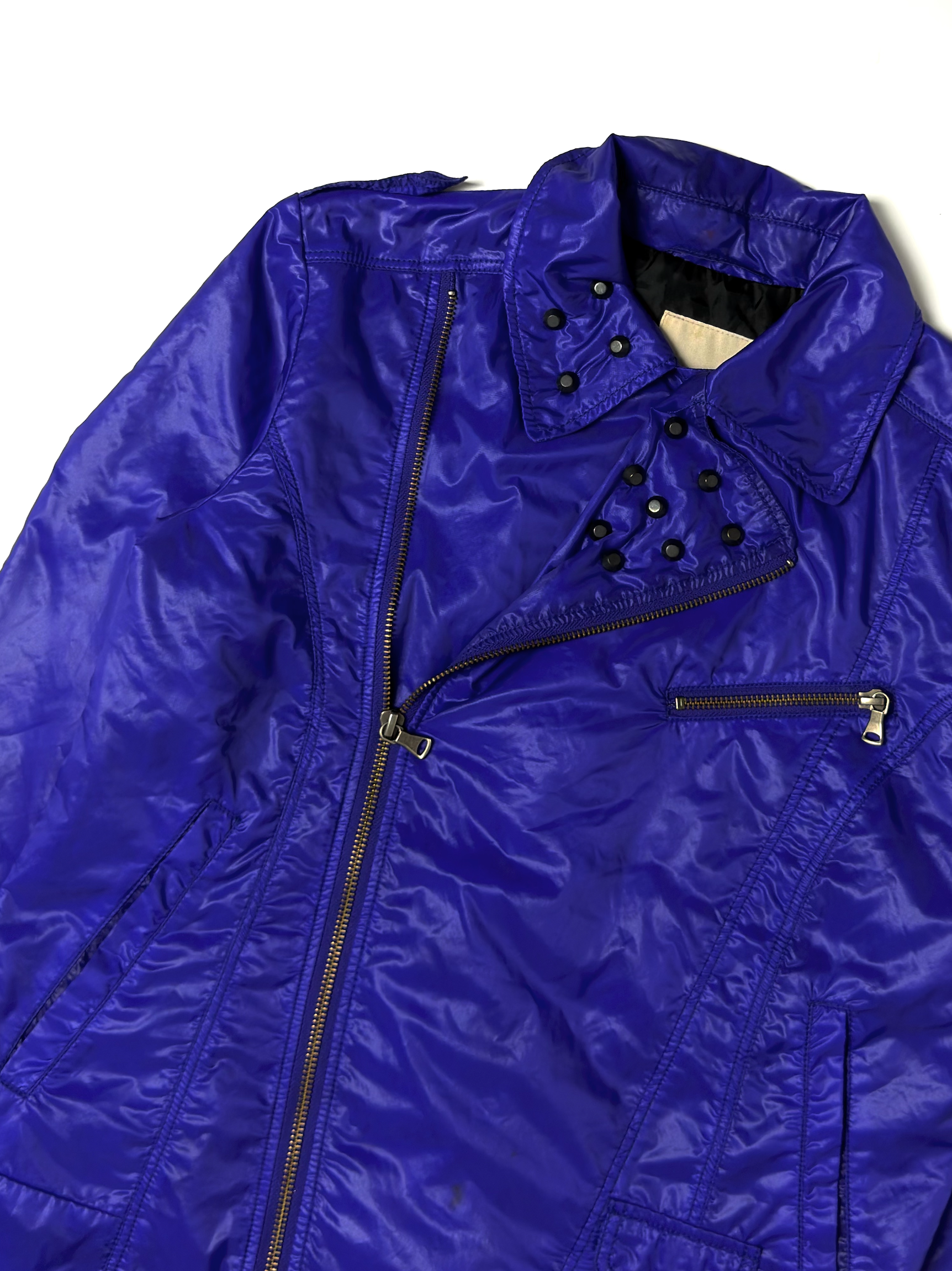 Diesel Purple Nylon Biker Jacket