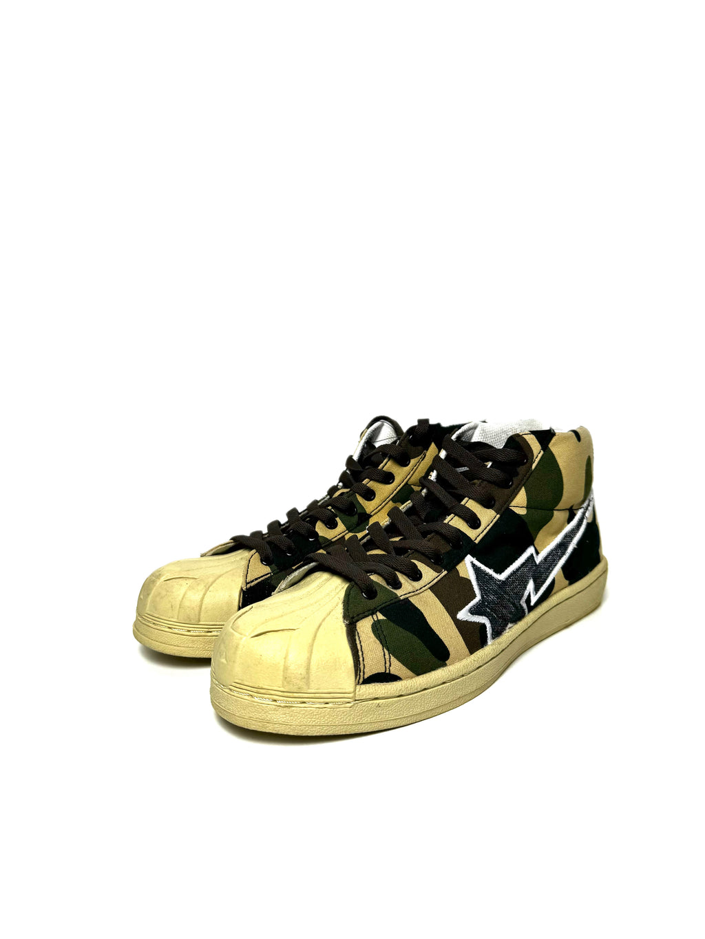 BAPE 2000s Camo Leather Skullsta High Top