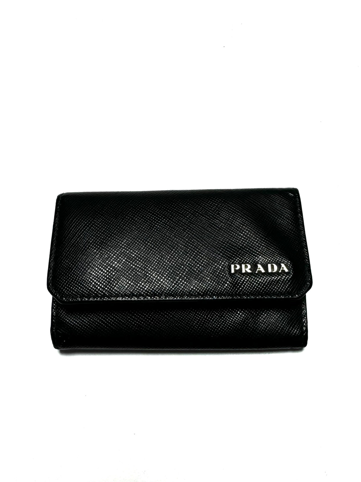 Prada Black Leather Key Purse