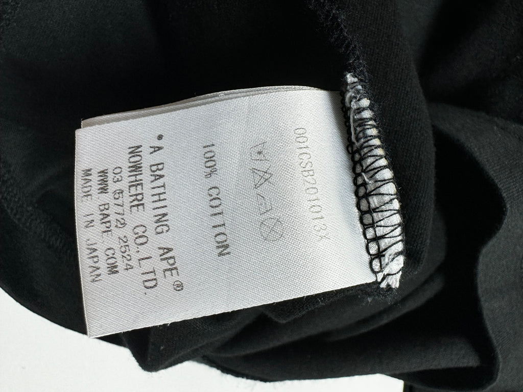 BAPE Black Gold Line OG Gothic Font College Tee 2009