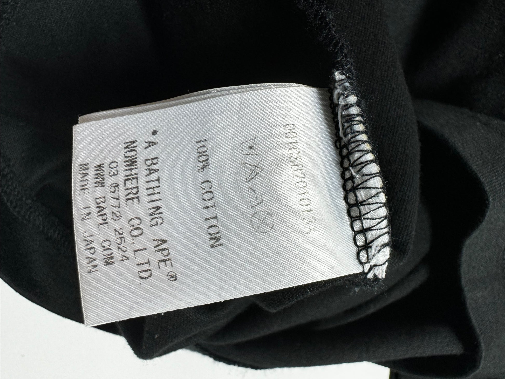 BAPE Black Gold Line OG Gothic Font College Tee 2009