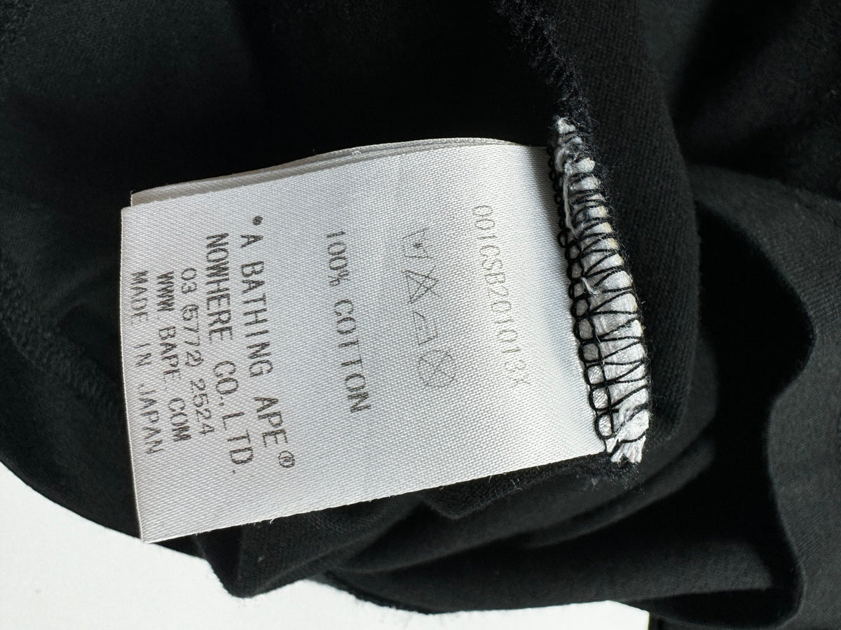 BAPE Black Gold Line OG Gothic Font College Tee 2009