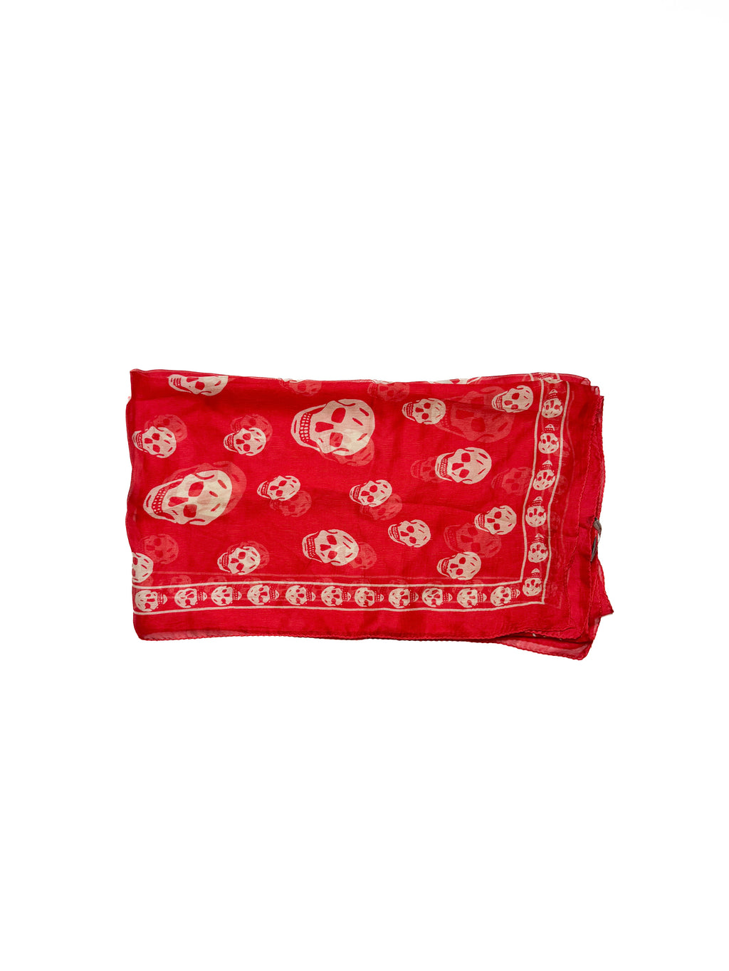 ALEXANDER MCQUEEN Skull Scarf Red