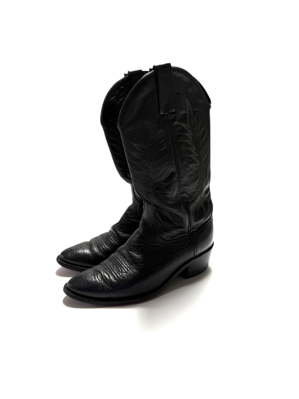 Dan Post Vintage Black Leather Cowboy Boots