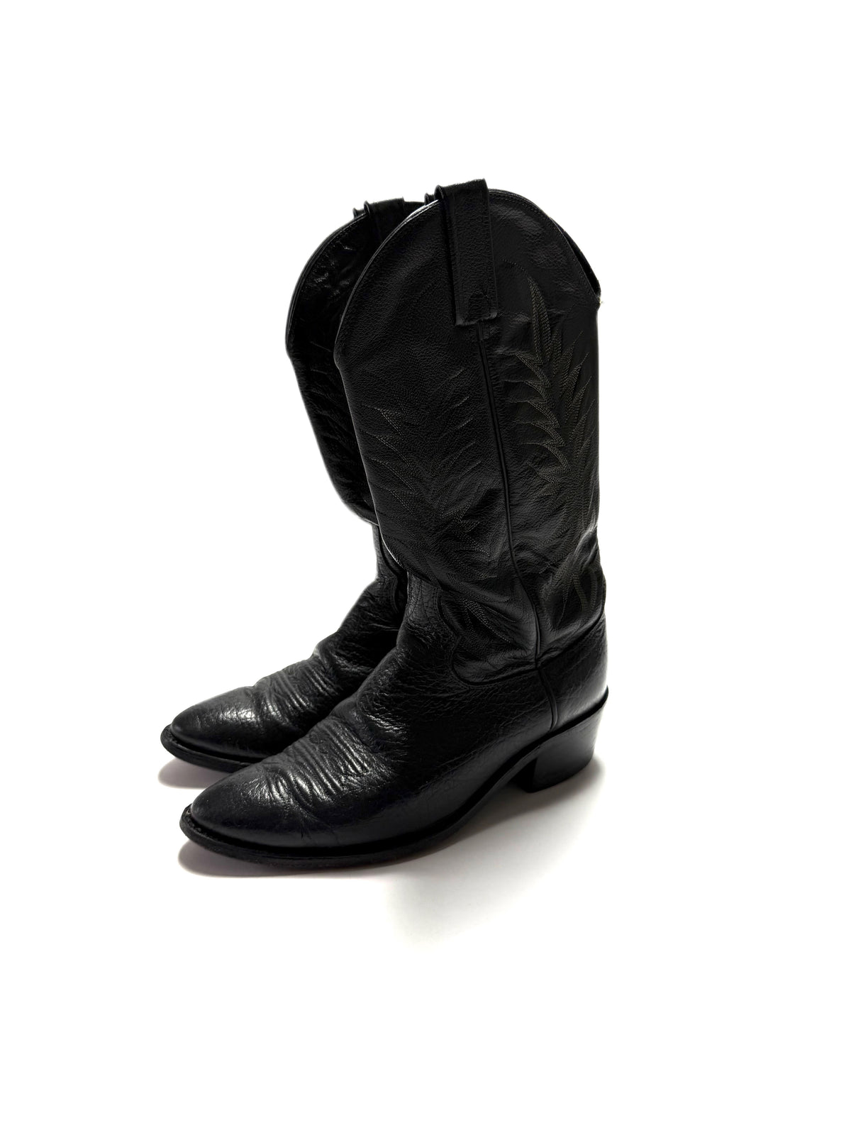 Dan Post Vintage Black Leather Cowboy Boots