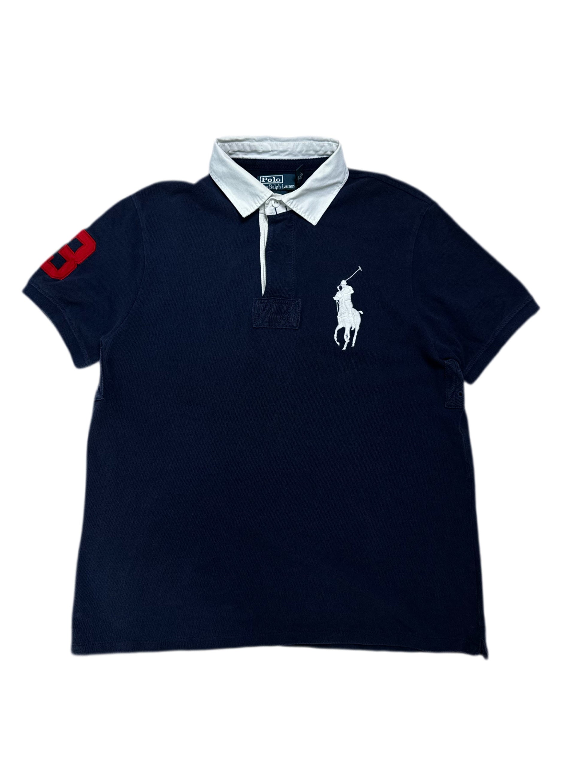 Polo by Ralph Lauren White Collar Navy  Shirt