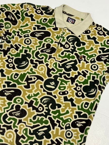 BAPE Frankenstein Camo Milo Towel Polo Shirt