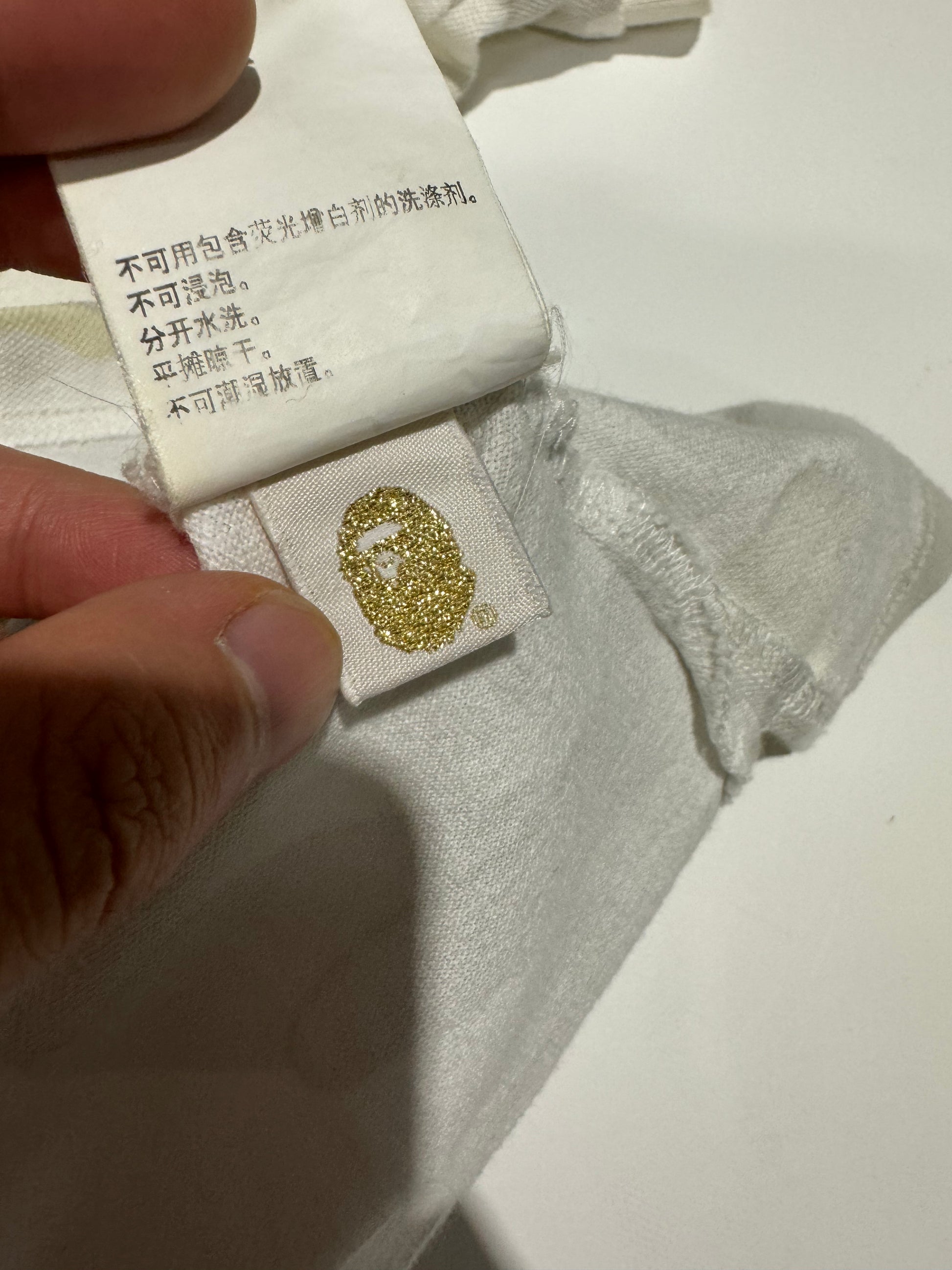 BAPE OG White/ Gry Camo Polo Shirt