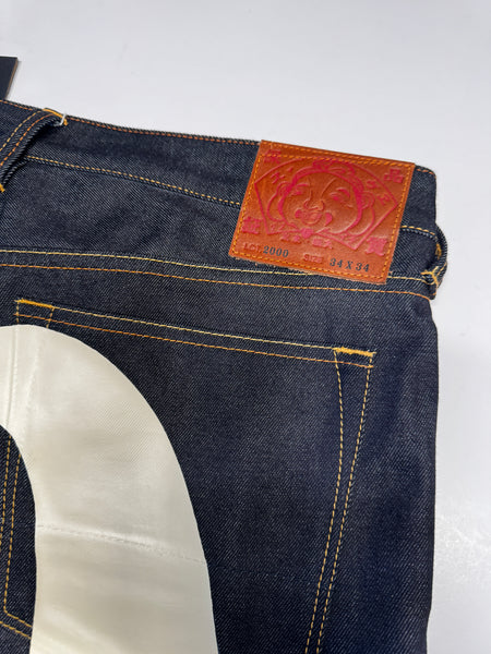 Evisu White Daicock Raw Denim Jean