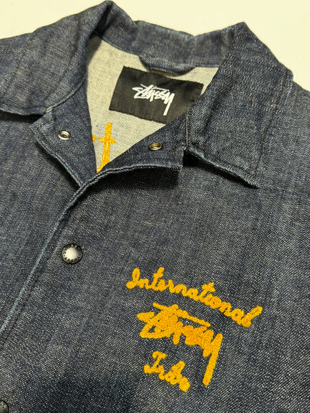 Stussy JP Denim Indigo Yellow Embroidery Jacket
