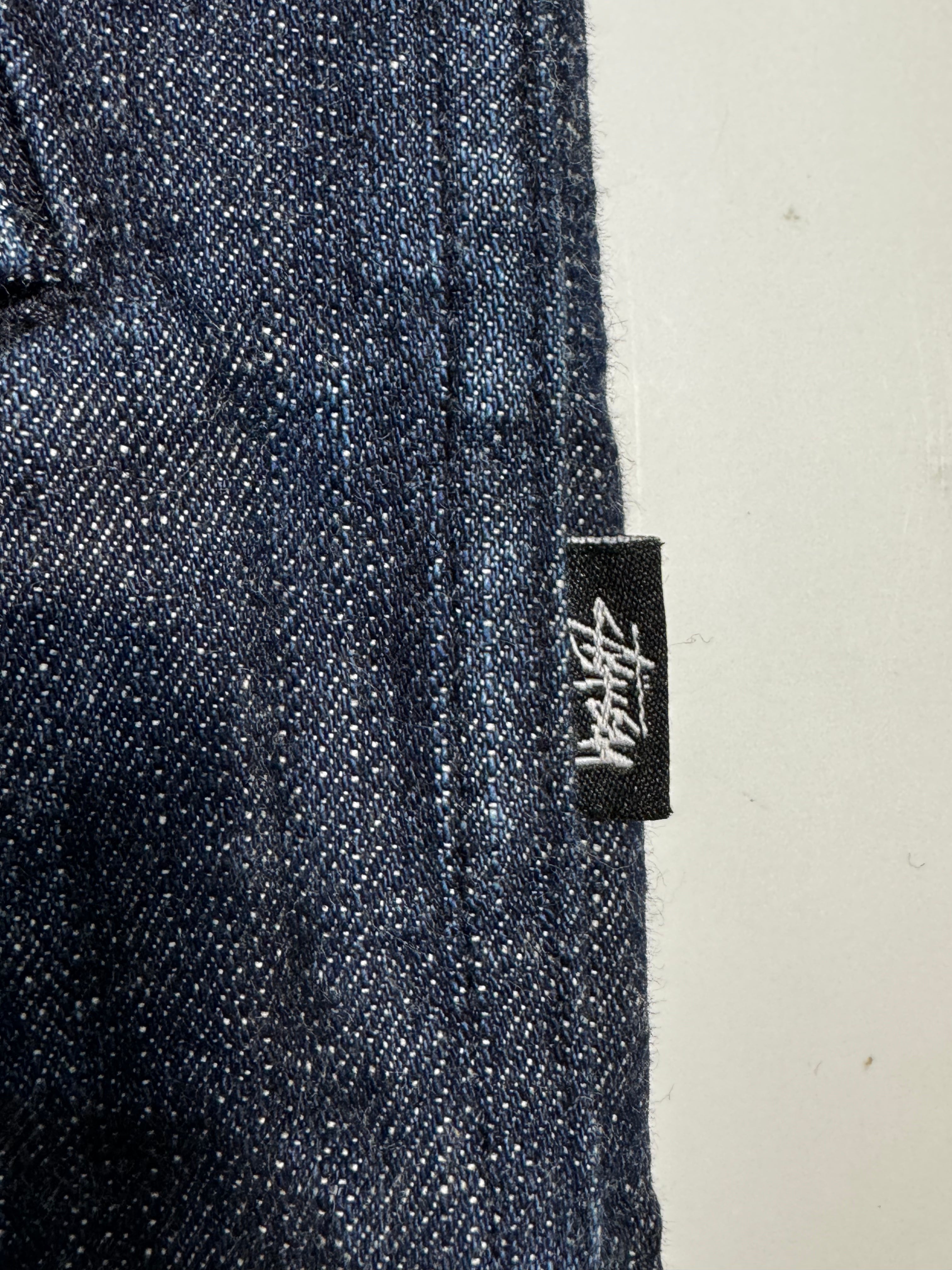 Stussy JP Denim Indigo Yellow Embroidery Jacket