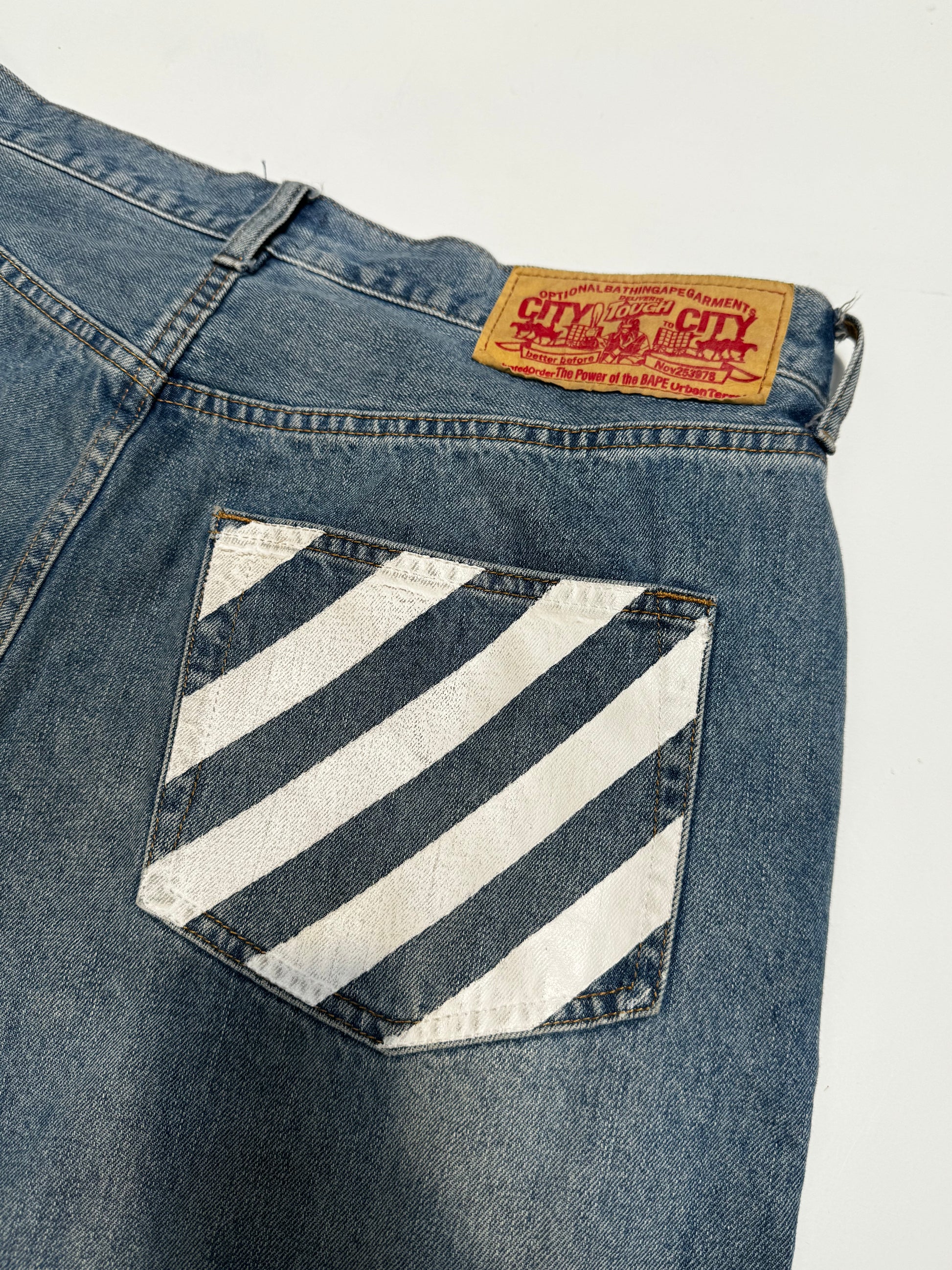 BAPE OG Sad Face Washed Denim Jean