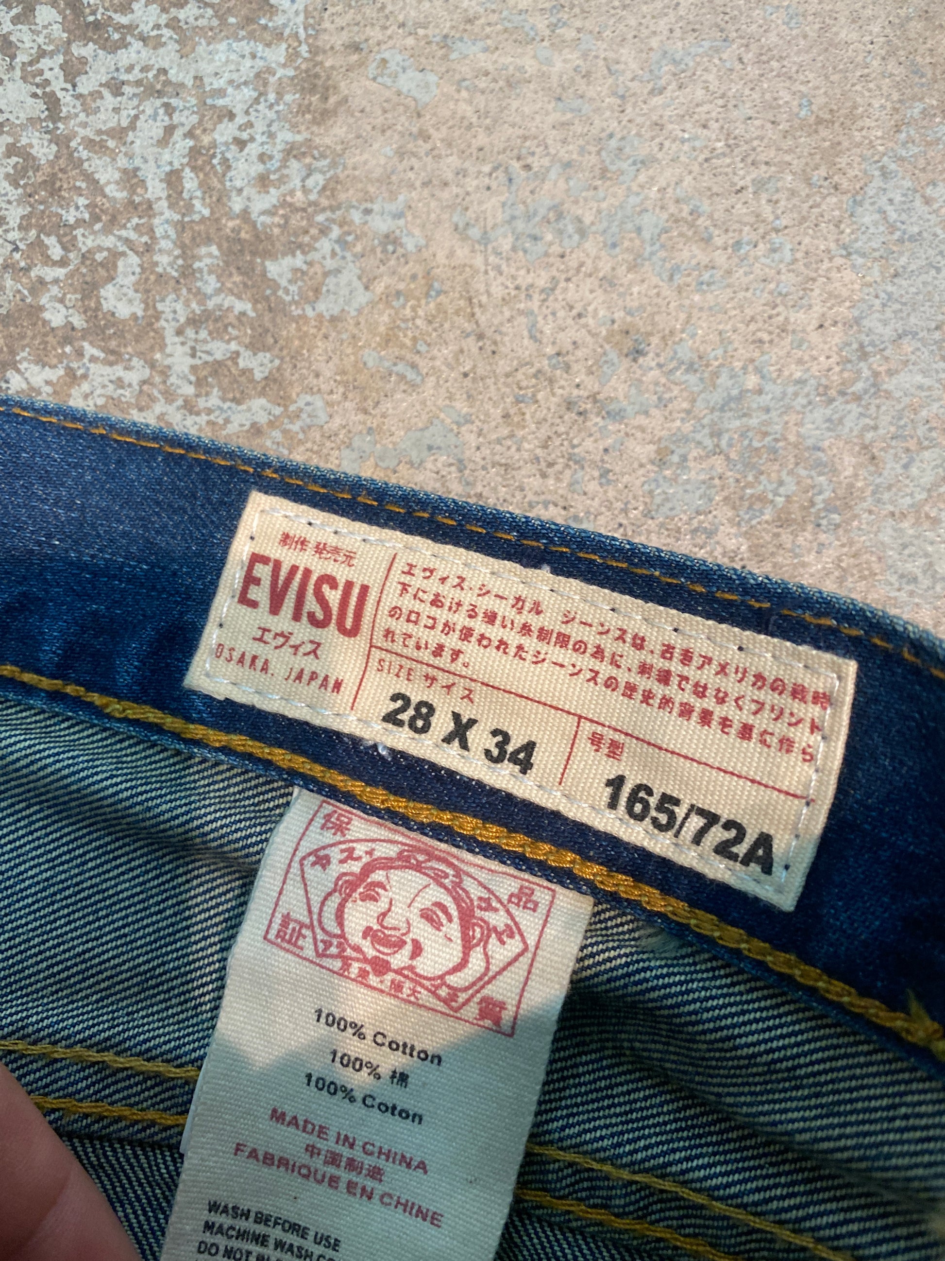 Evisu Yellow Seagull Washed Denim