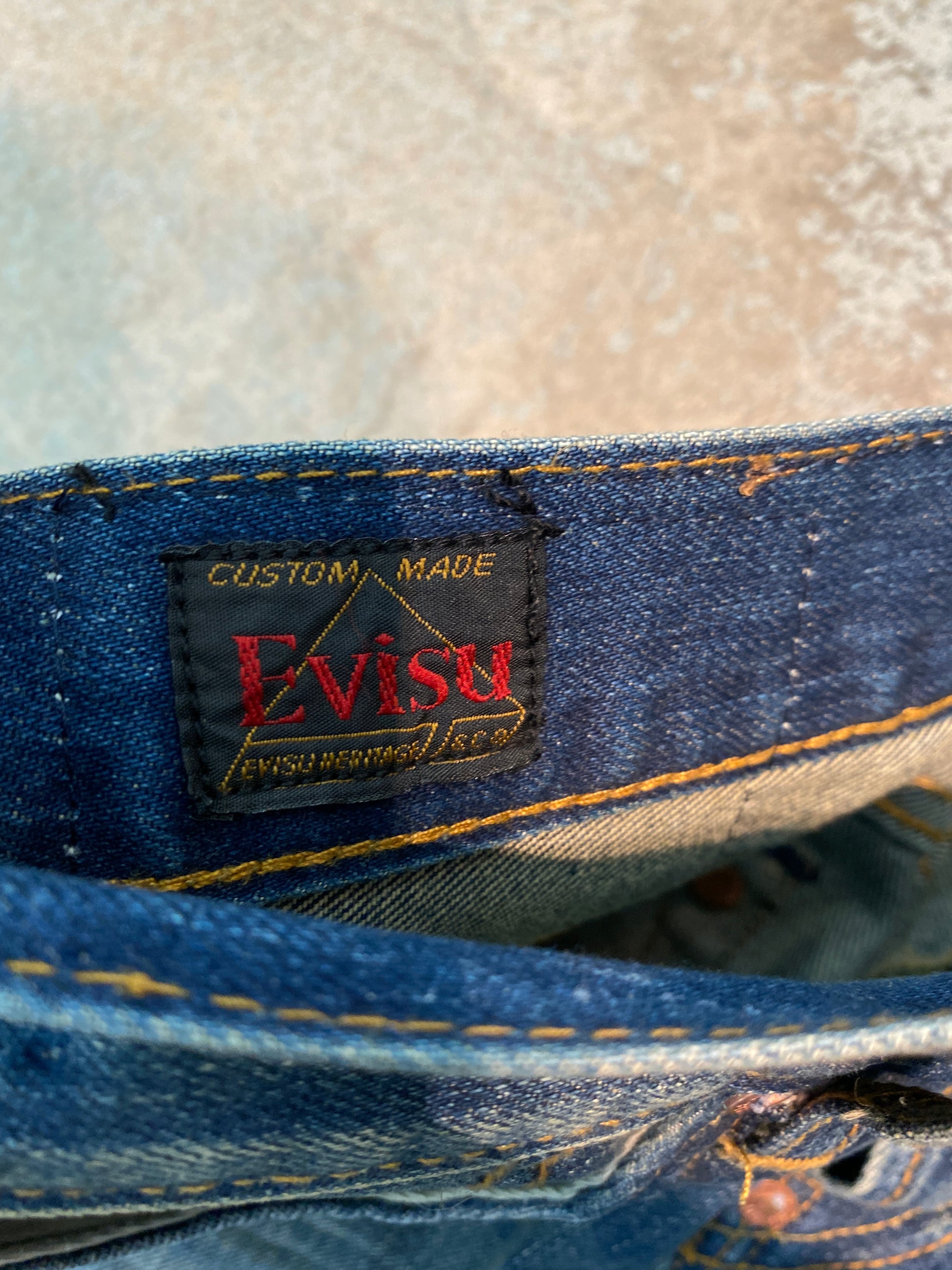 Evisu Yellow Seagull Washed Denim