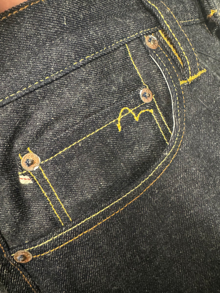 Evisu Skull Bone Seagull Pocket Raw Denim Jean