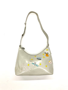 PRADA UFO Embroidery Grey Shoulder Bag