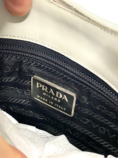 PRADA UFO Embroidery Grey Shoulder Bag