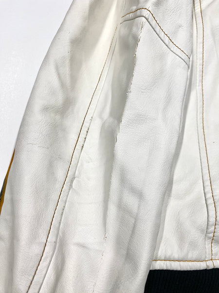 Evisu Embroidery Tengu White Leather Jacket