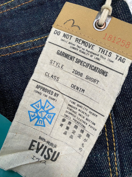 Evisu  Blue Daicock Washed Denim Jorts