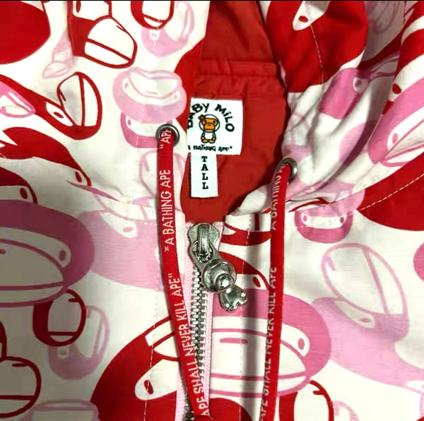 BAPE OG Red Milo Monogram Full-Zip Jacket