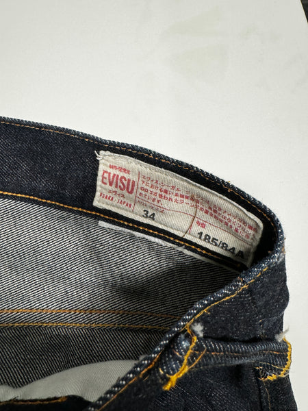 Evisu UK Flag Daicock Raw Denim Jort