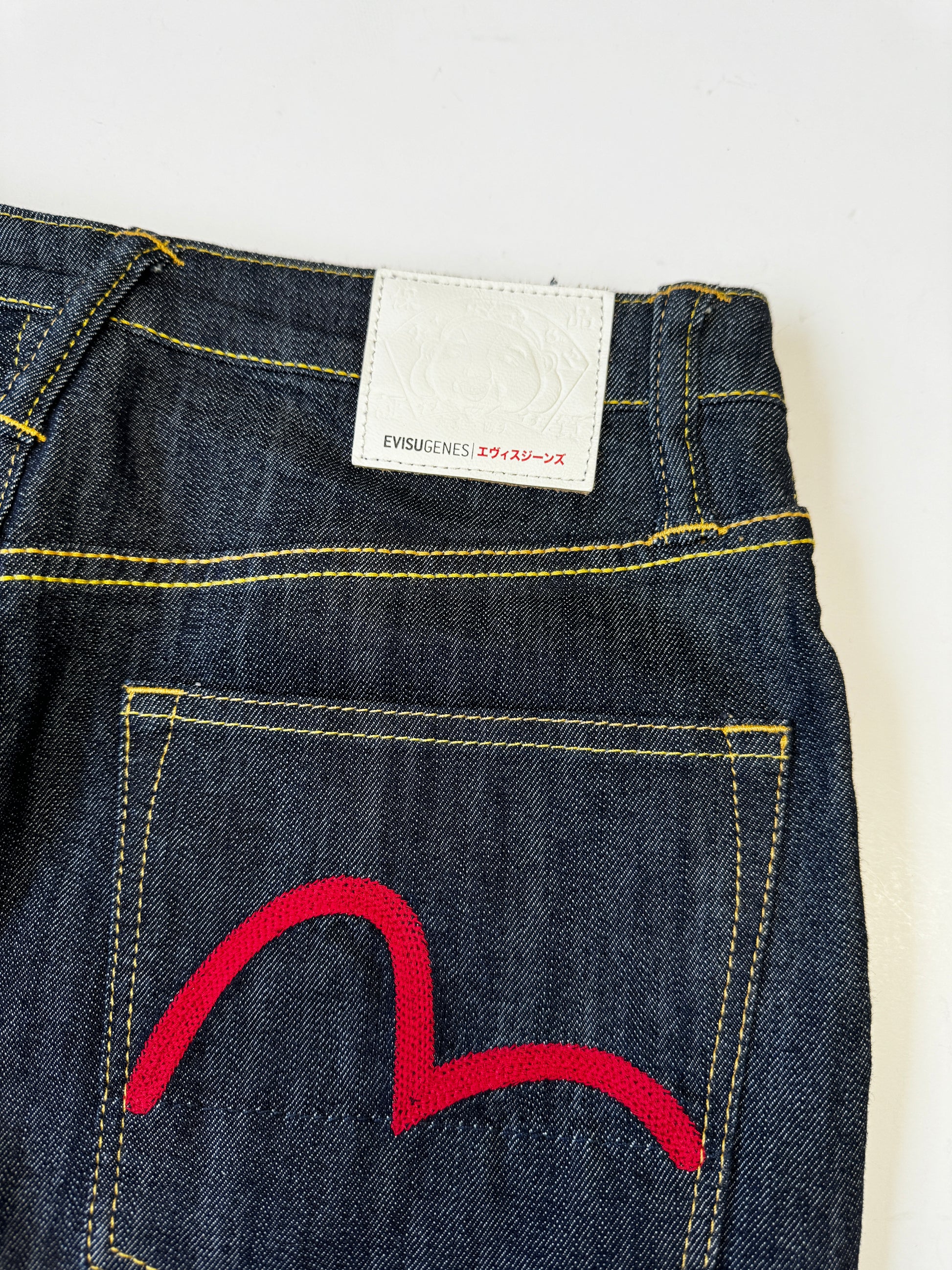 Evisu Fur Denim Skirt Seagull