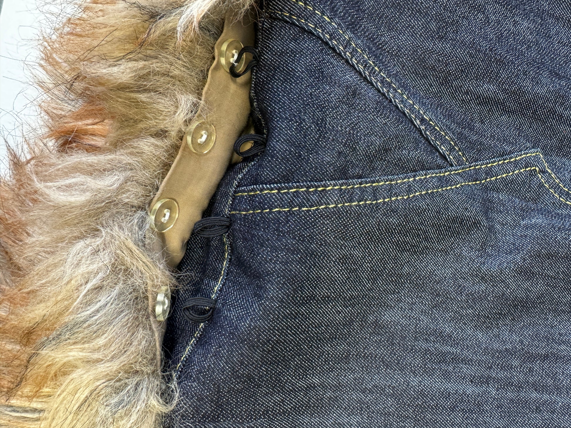 Evisu Fur Denim Skirt Seagull