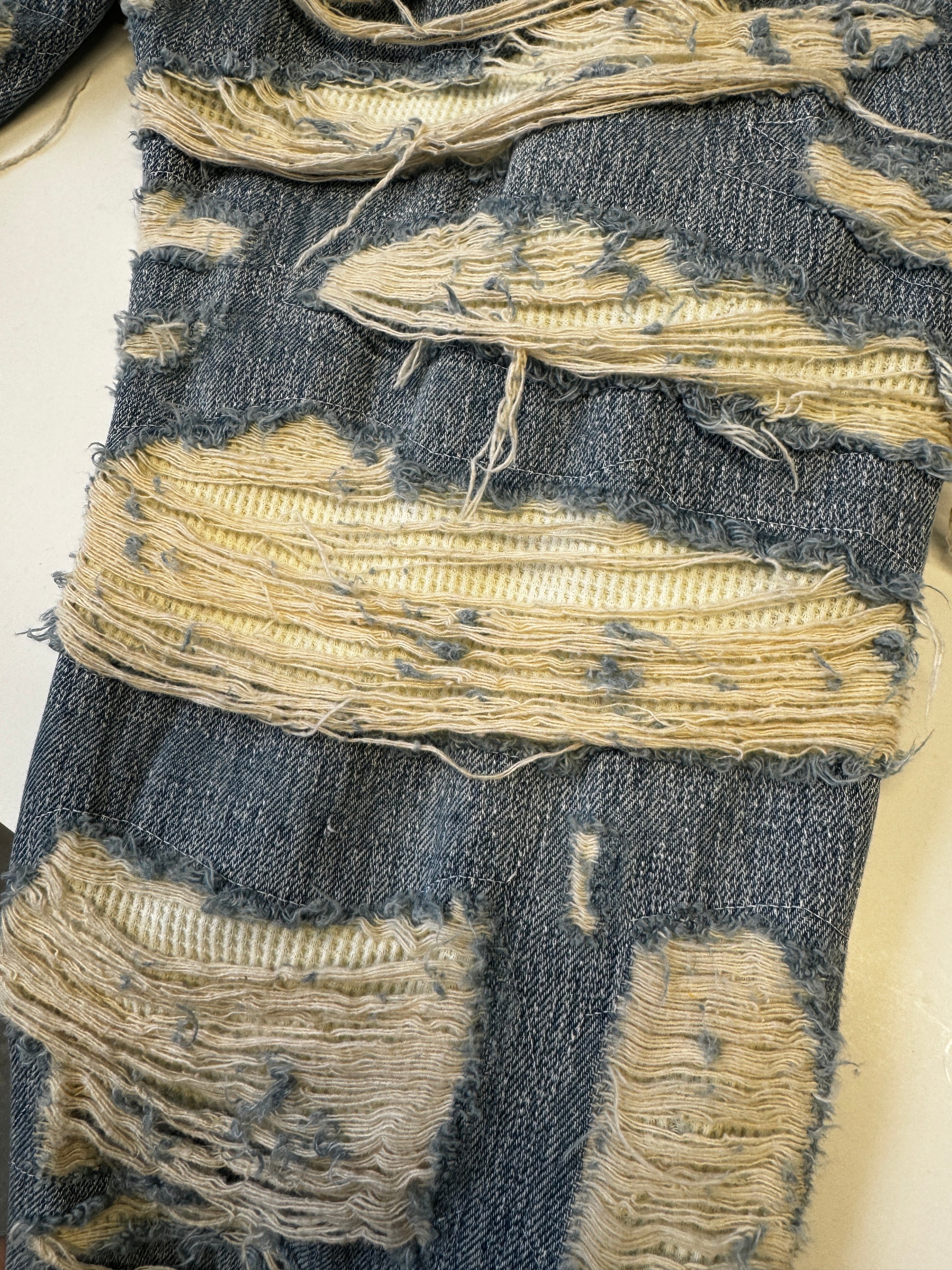 Handmade Rust Red Tag Ripped Jean Flared