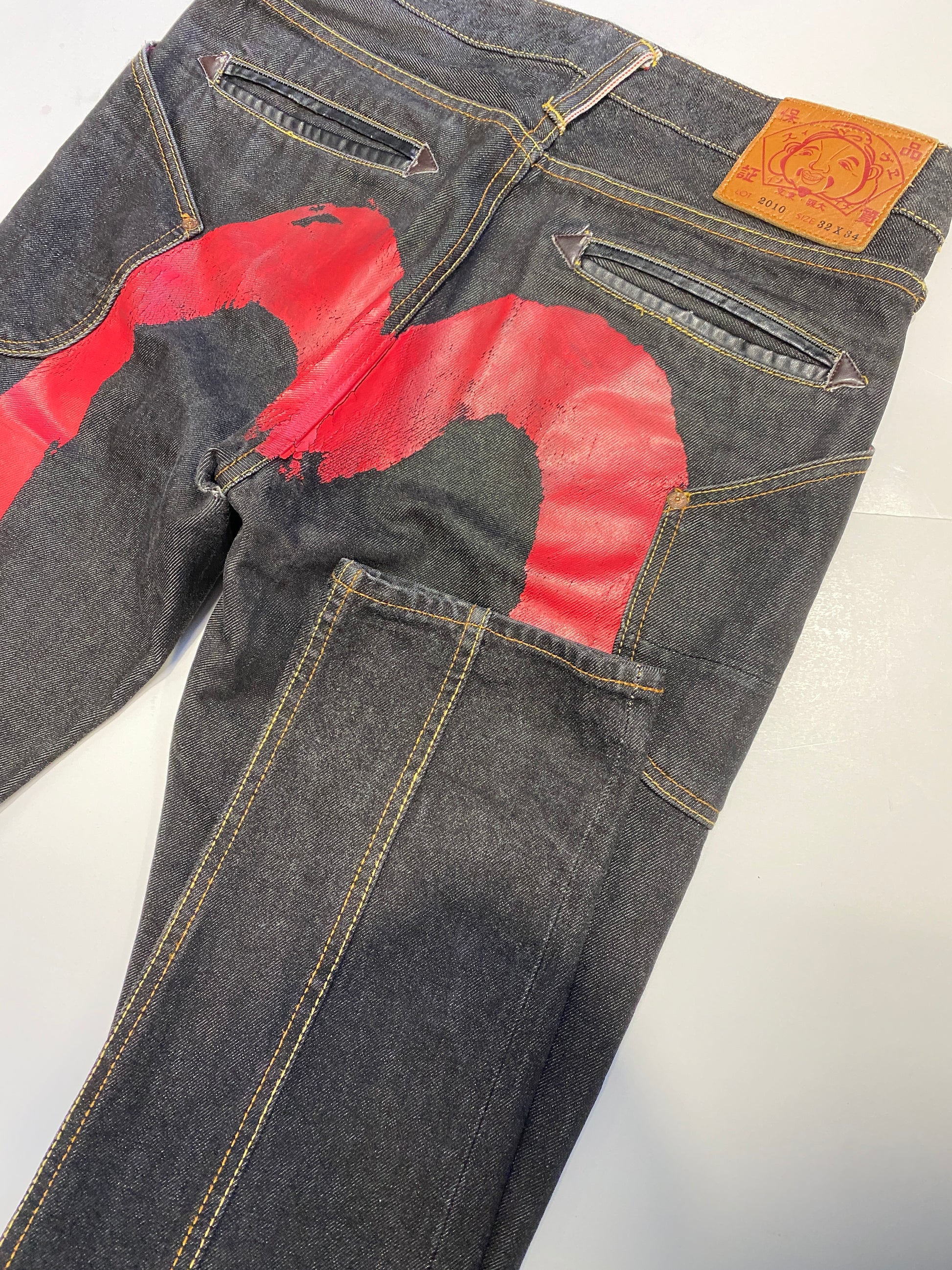 Evisu Red Brush Daicock Denim Jean