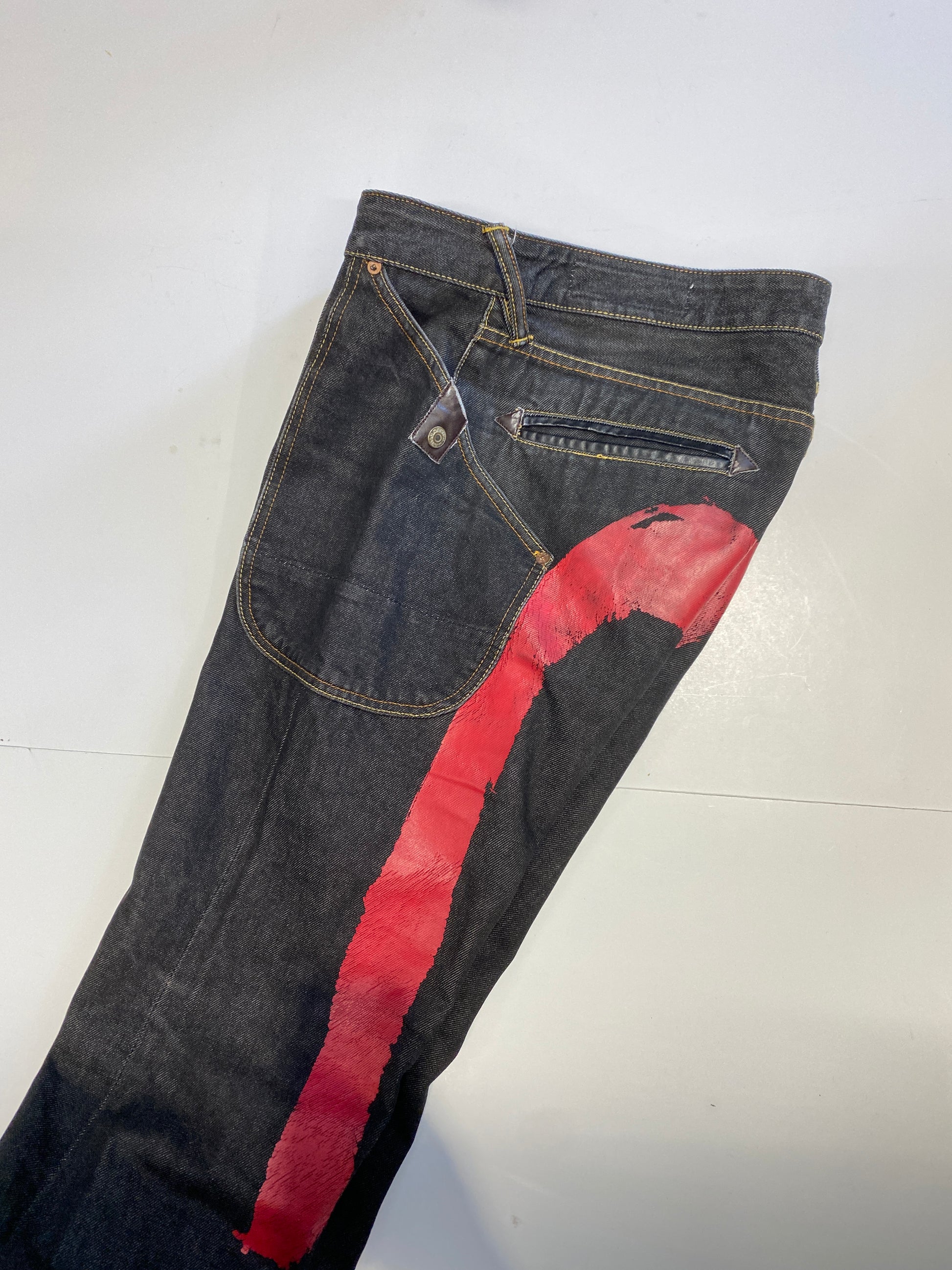 Evisu Red Brush Daicock Denim Jean