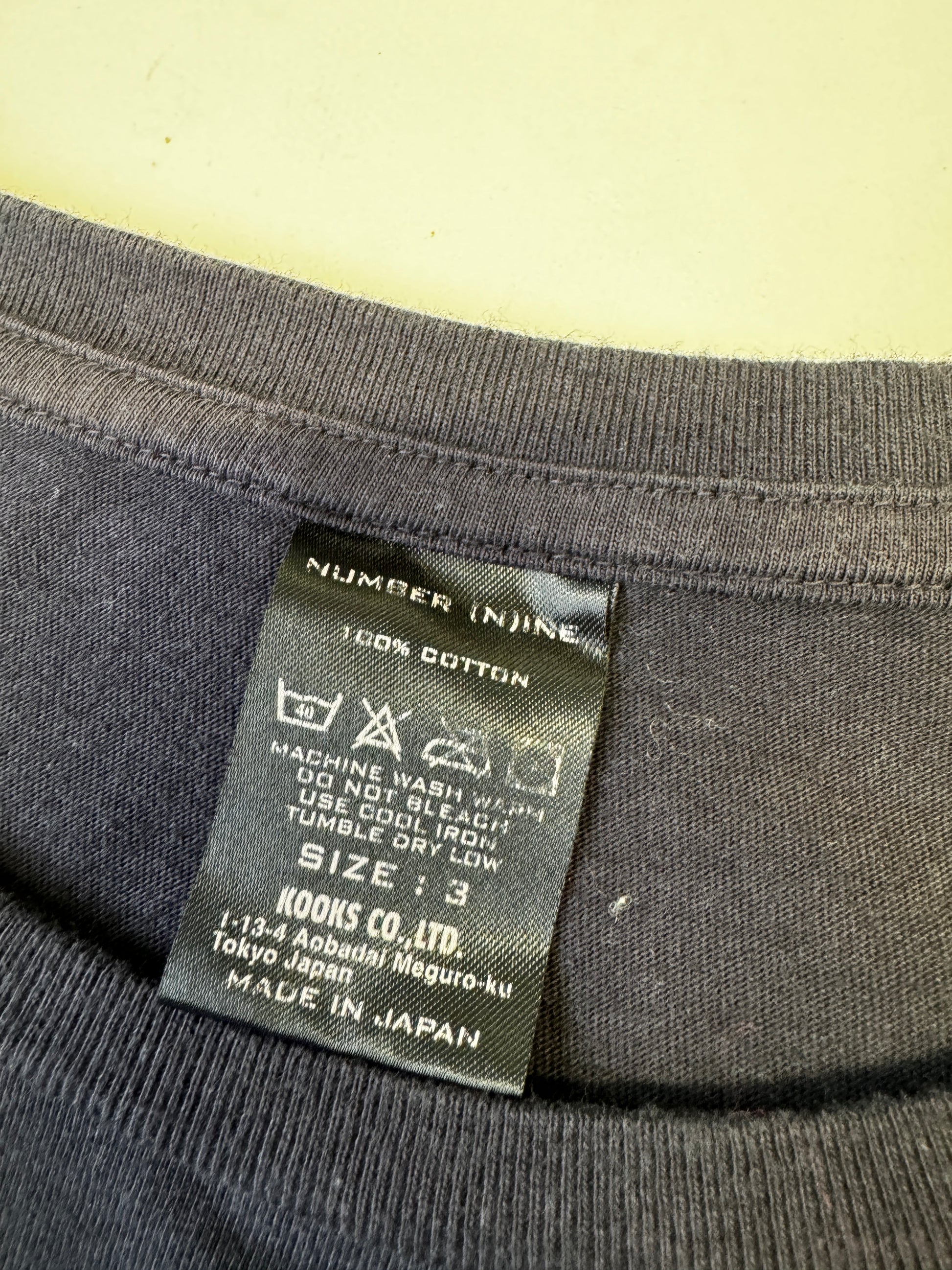 NUMBER (N)INE Black Tee