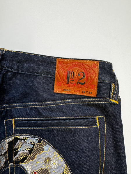 Evisu Traditional Chinese Crane Golden Daicock Jean