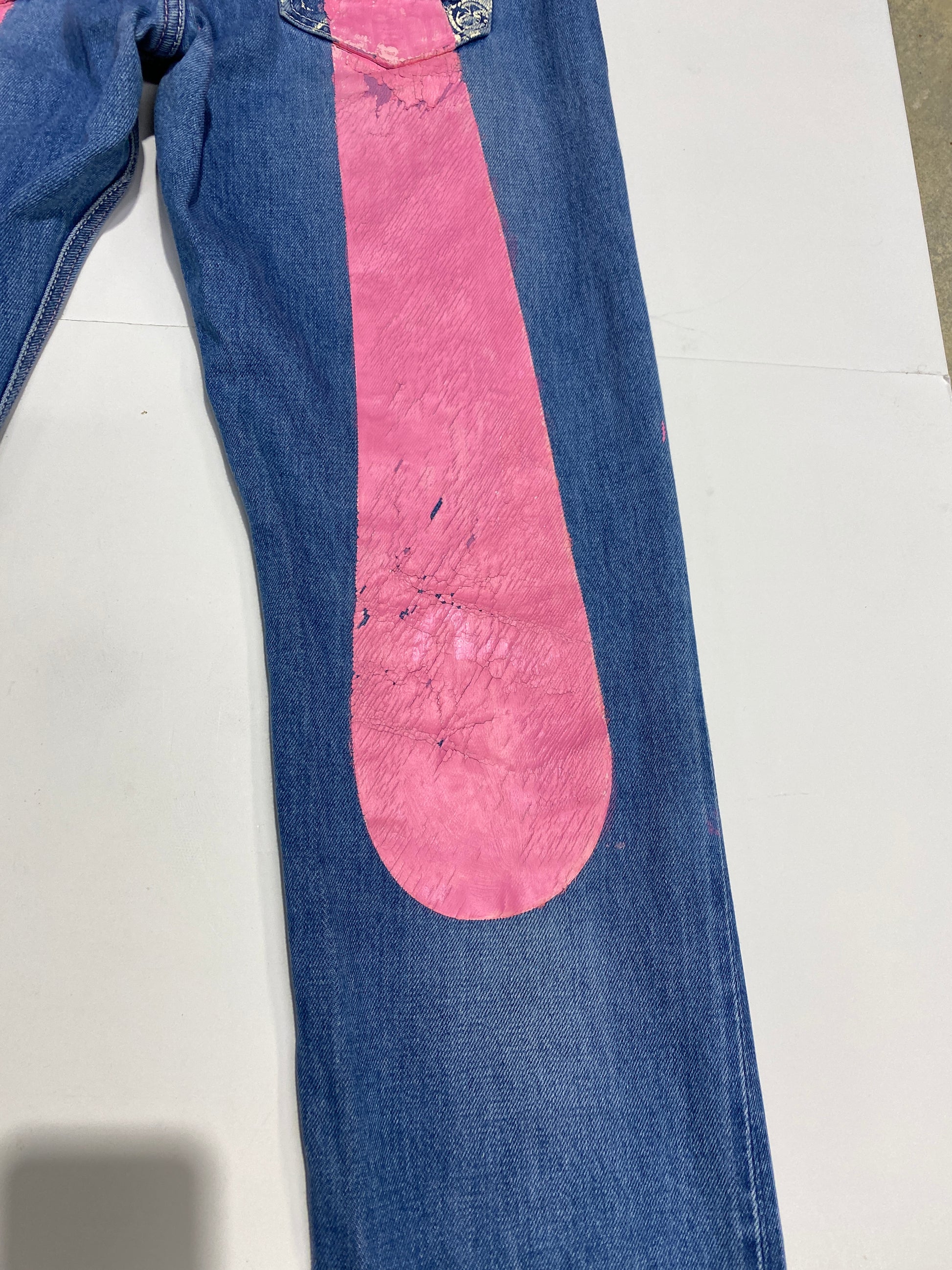 Evisu Washed Pink Daicock Denim Jean