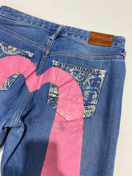 Evisu Washed Pink Daicock Denim Jean