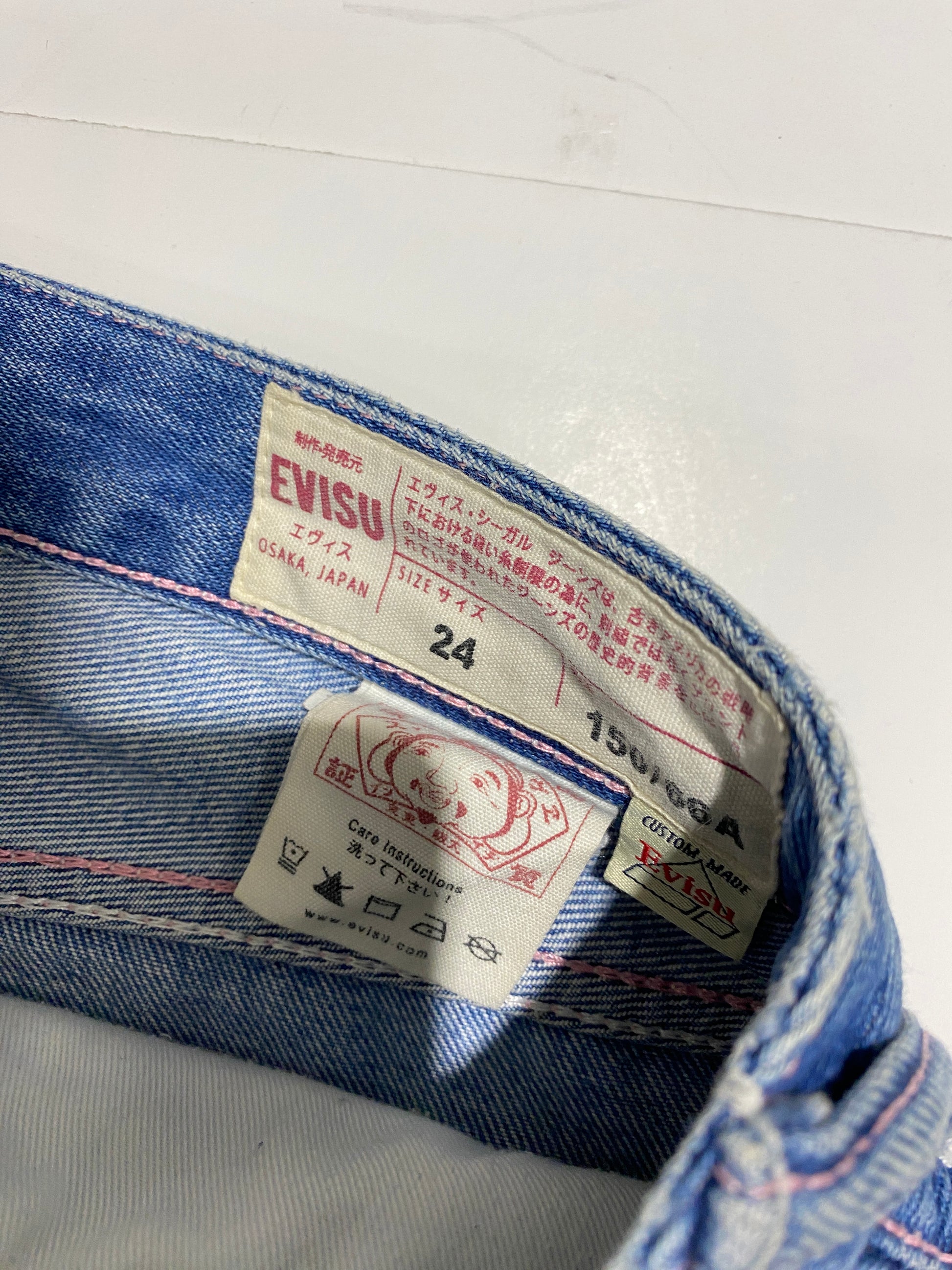Evisu Washed Pink Daicock Denim Jean