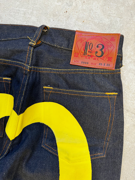 Evisu Yellow Daicock Raw Denim Jean