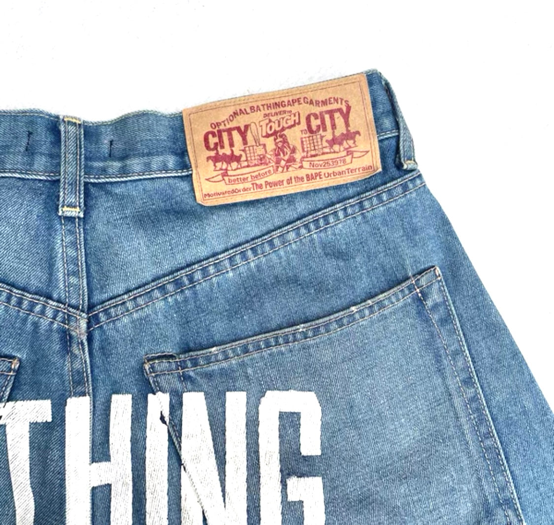 BAPE "Bathing Ape" Washed Denim Jorts