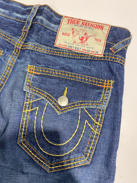 True Religion Flared Washed Denim Jean